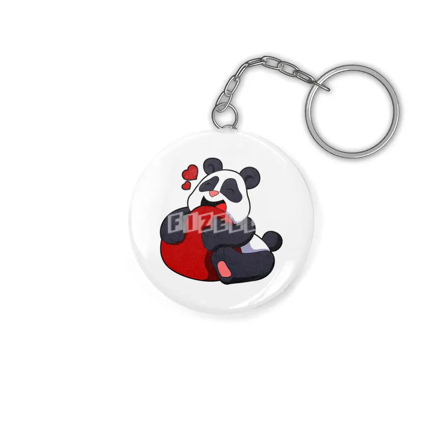Panda - Love with Heart Anahtarlık