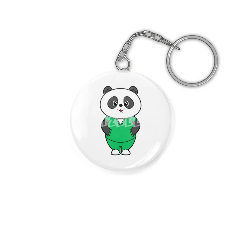 Panda as Nurse with Smock Anahtarlık