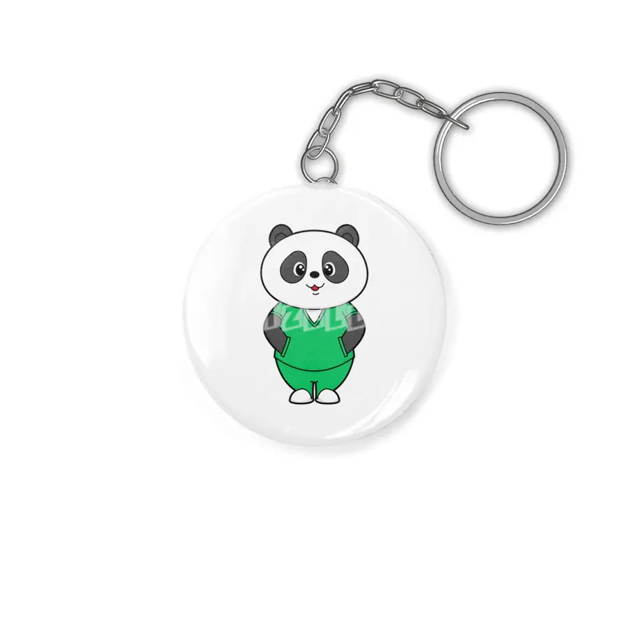 Panda as Nurse with Smock Anahtarlık