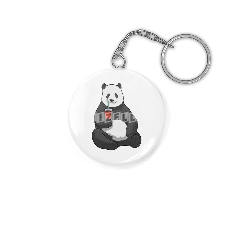 Panda with Drink Anahtarlık