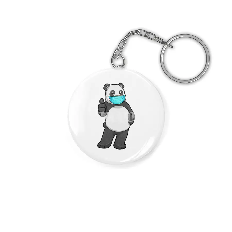 Panda with Face mask Anahtarlık
