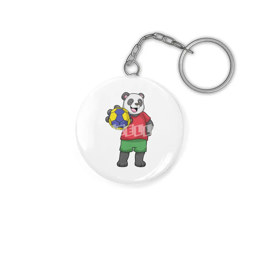 Panda with Handball Sports Anahtarlık