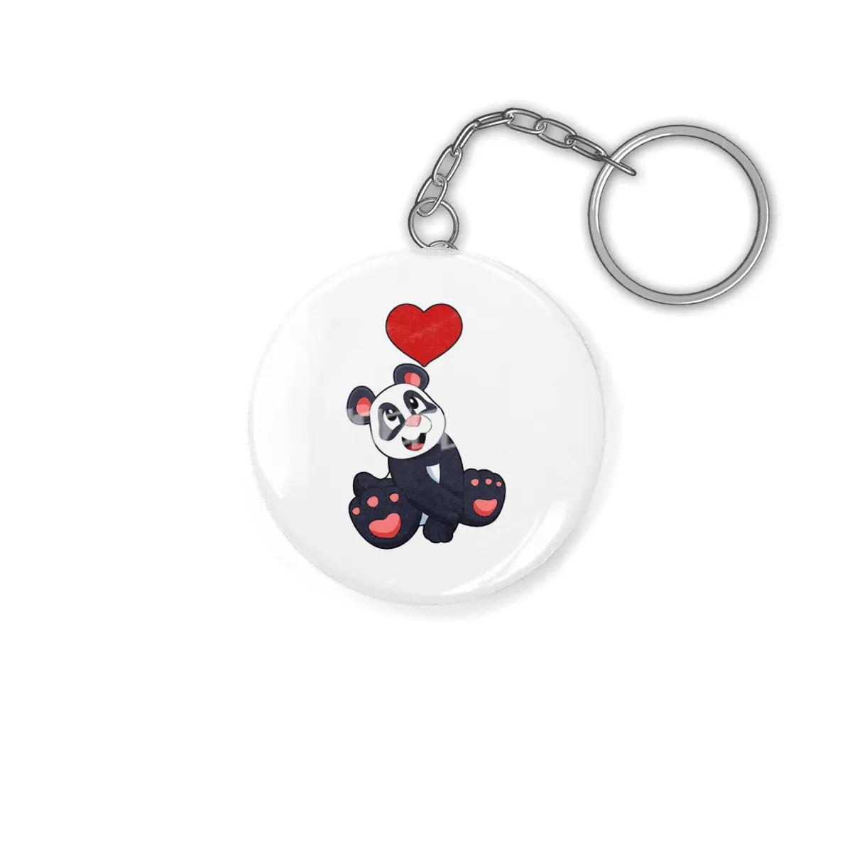 Panda with Heart Anahtarlık