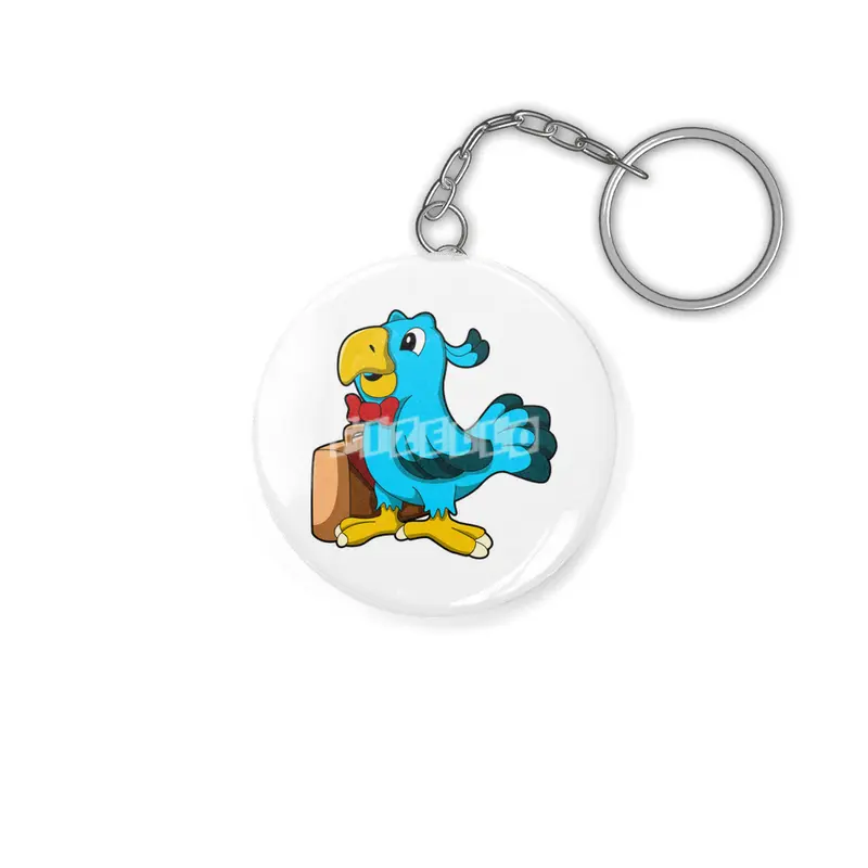 Parrot as Businessman with Bag Anahtarlık