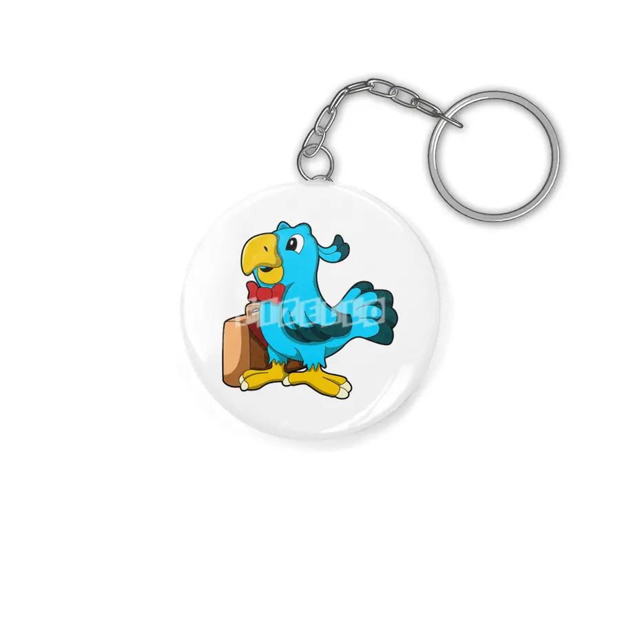 Parrot as Businessman with Bag Anahtarlık