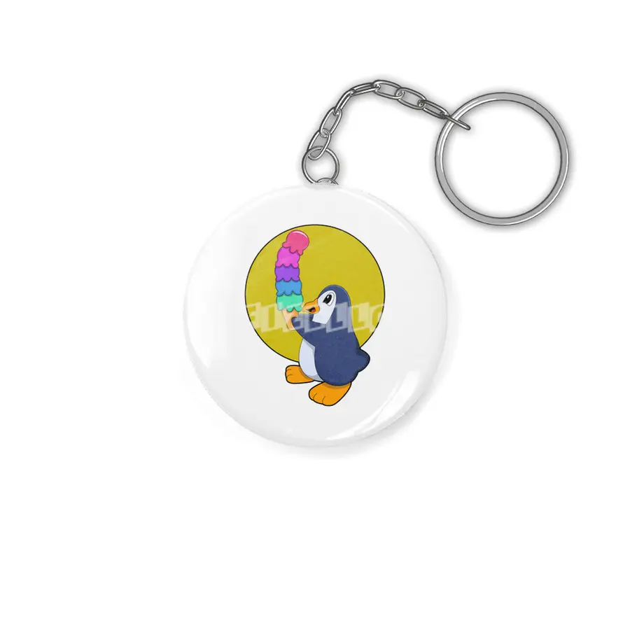 Penguin with Ice cream Anahtarlık