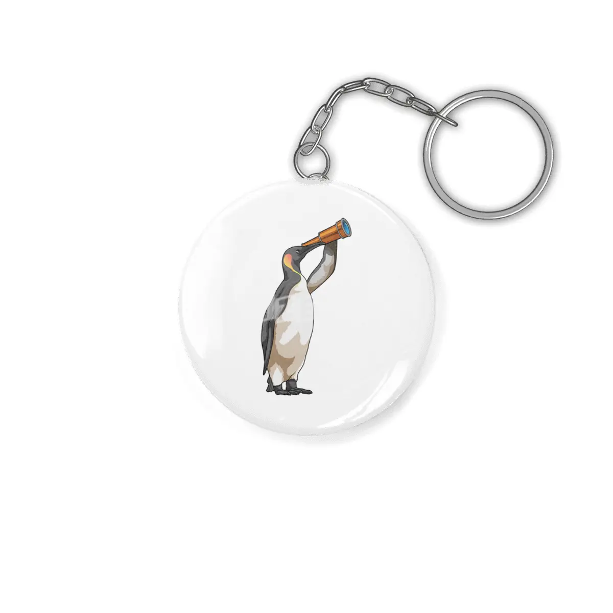 Penguin with Telescope Anahtarlık