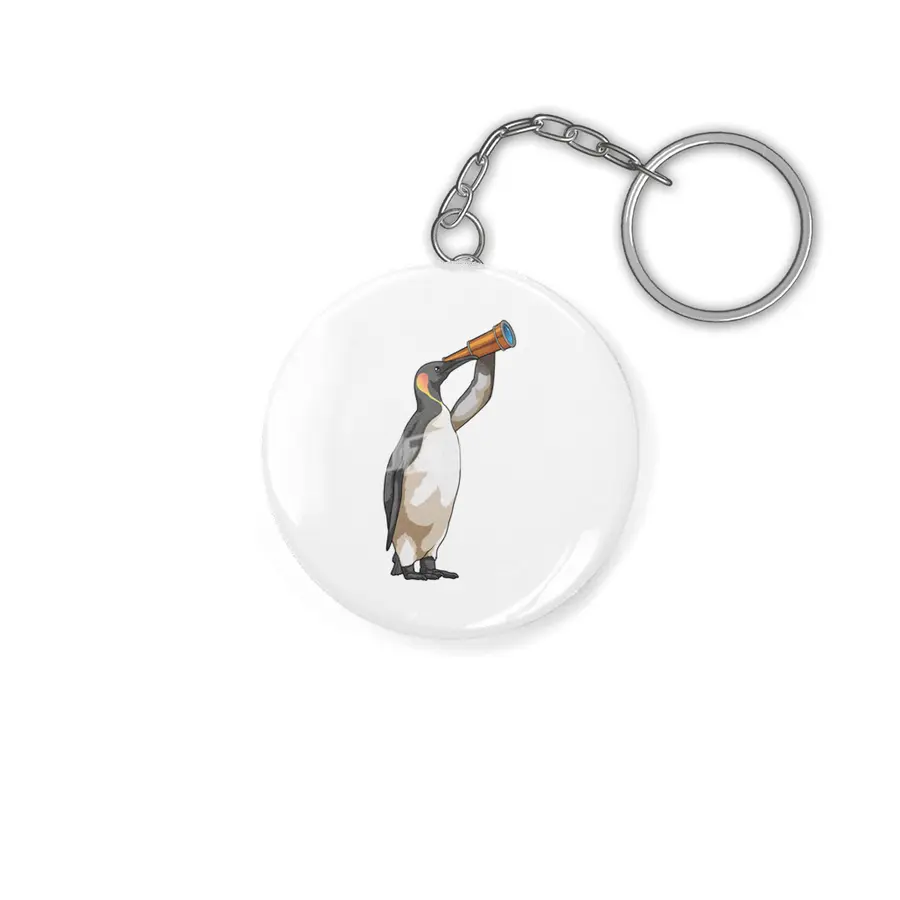 Penguin with Telescope Anahtarlık