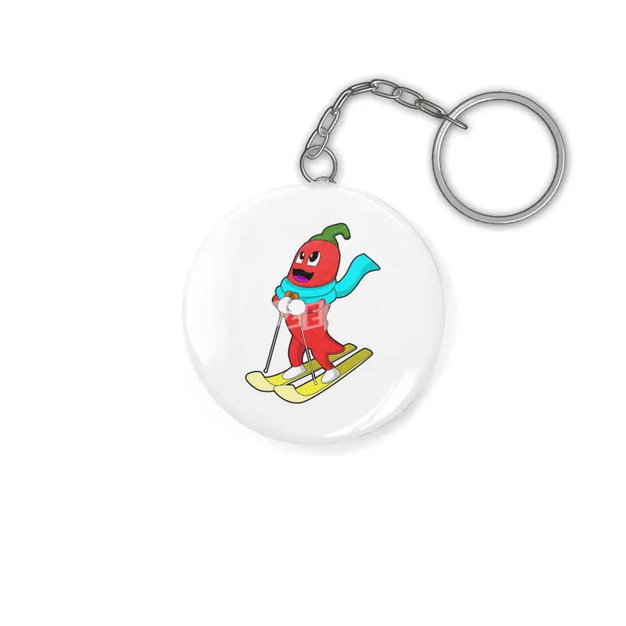 Pepper as Skier with Ski Anahtarlık