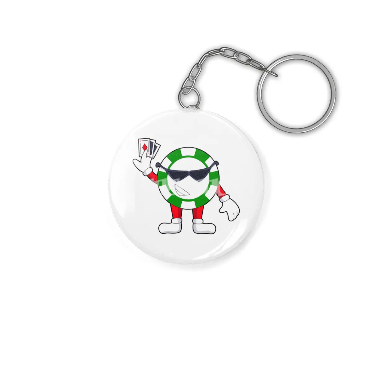 Poker chip with Poker cards Anahtarlık