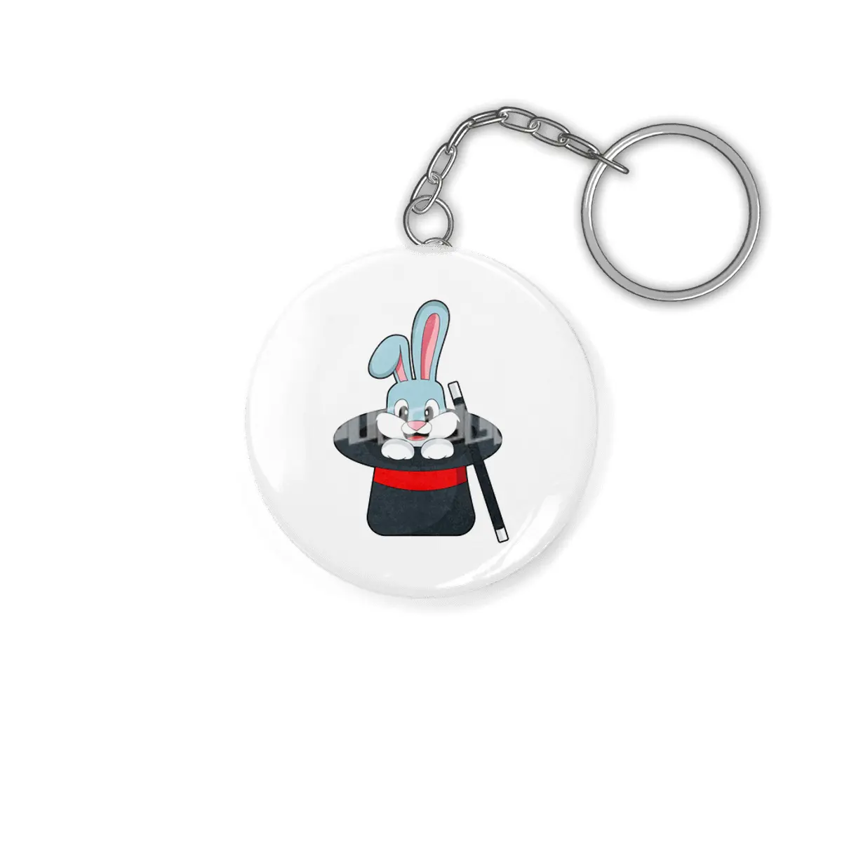 Rabbit at Magic with Wand & Hat Anahtarlık