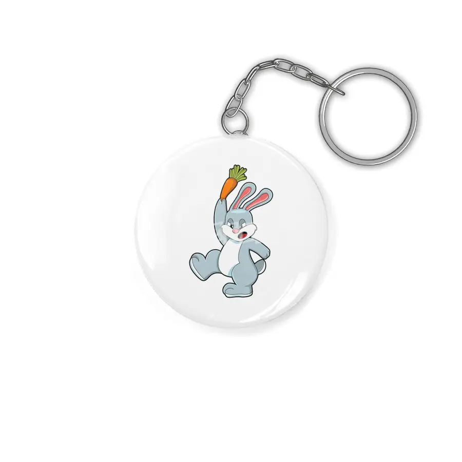 Rabbit with Carrot Anahtarlık