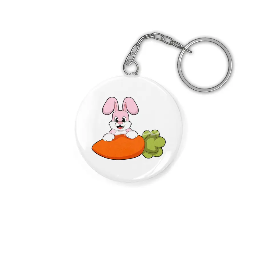 Rabbit with Carrot Anahtarlık