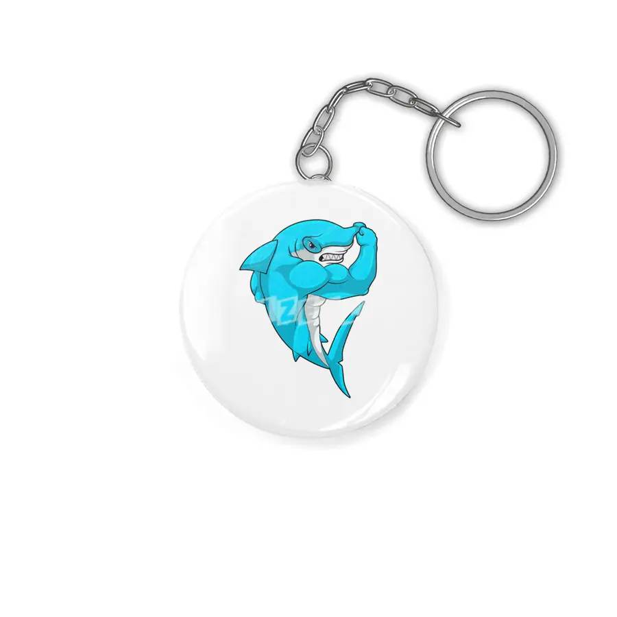 Hammerhead shark as Bodybuilder at Bodybuilding Anahtarlık