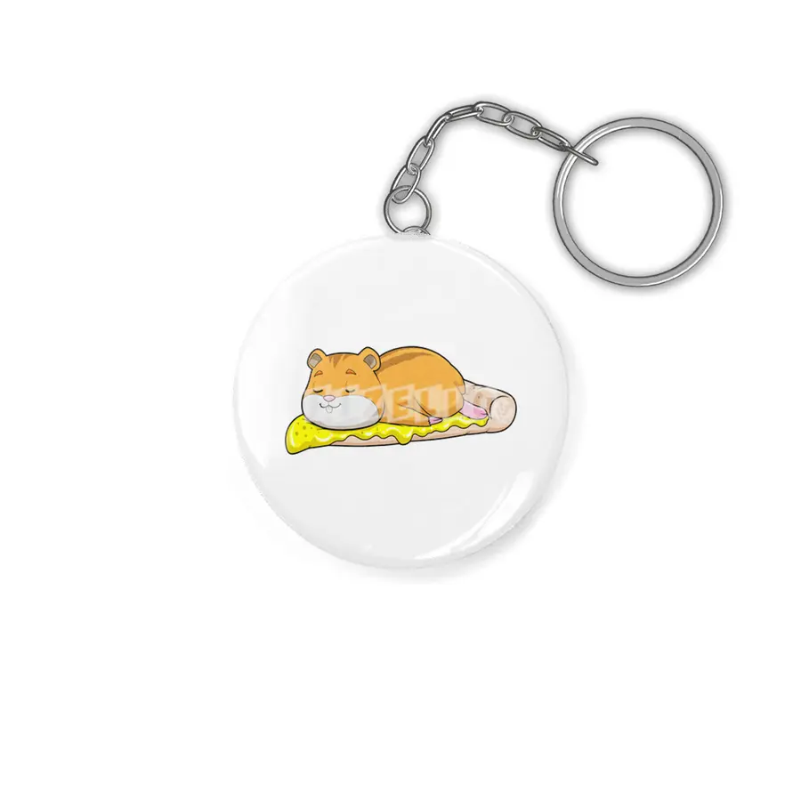 Hamster & Pizza with Cheese Anahtarlık