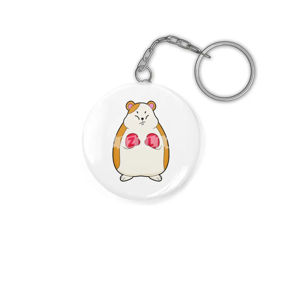 Hamster as Boxer with Boxing gloves Anahtarlık