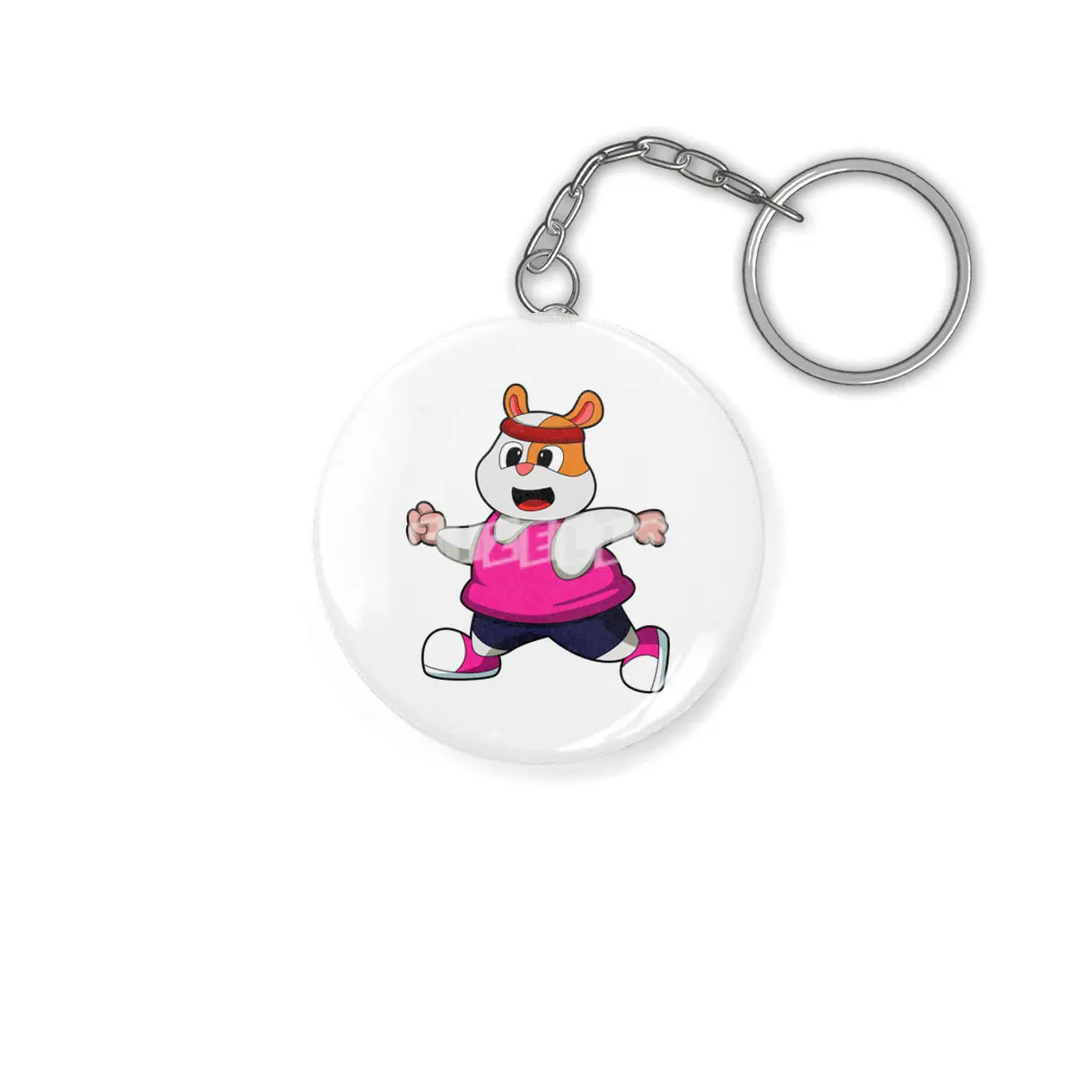 Hamster at Running with Headband Anahtarlık