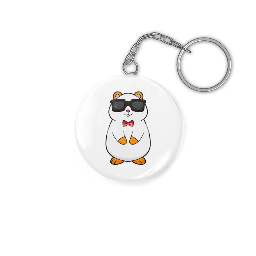 Hamster with Sunglasses & Bow tie Anahtarlık