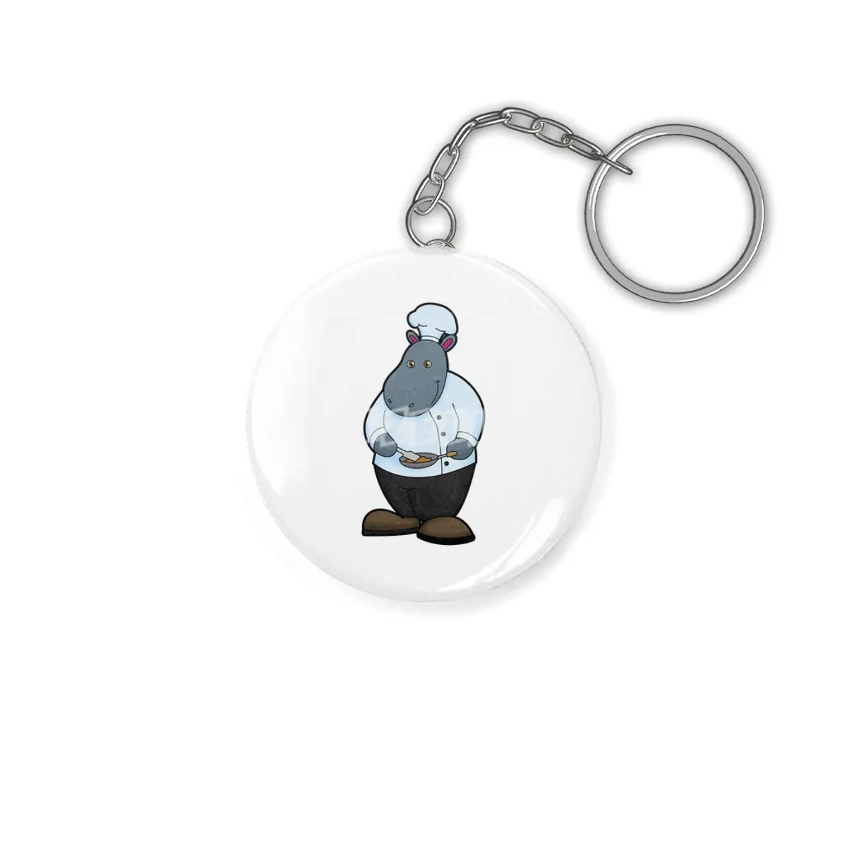 Hippo as Cook with Pan Anahtarlık