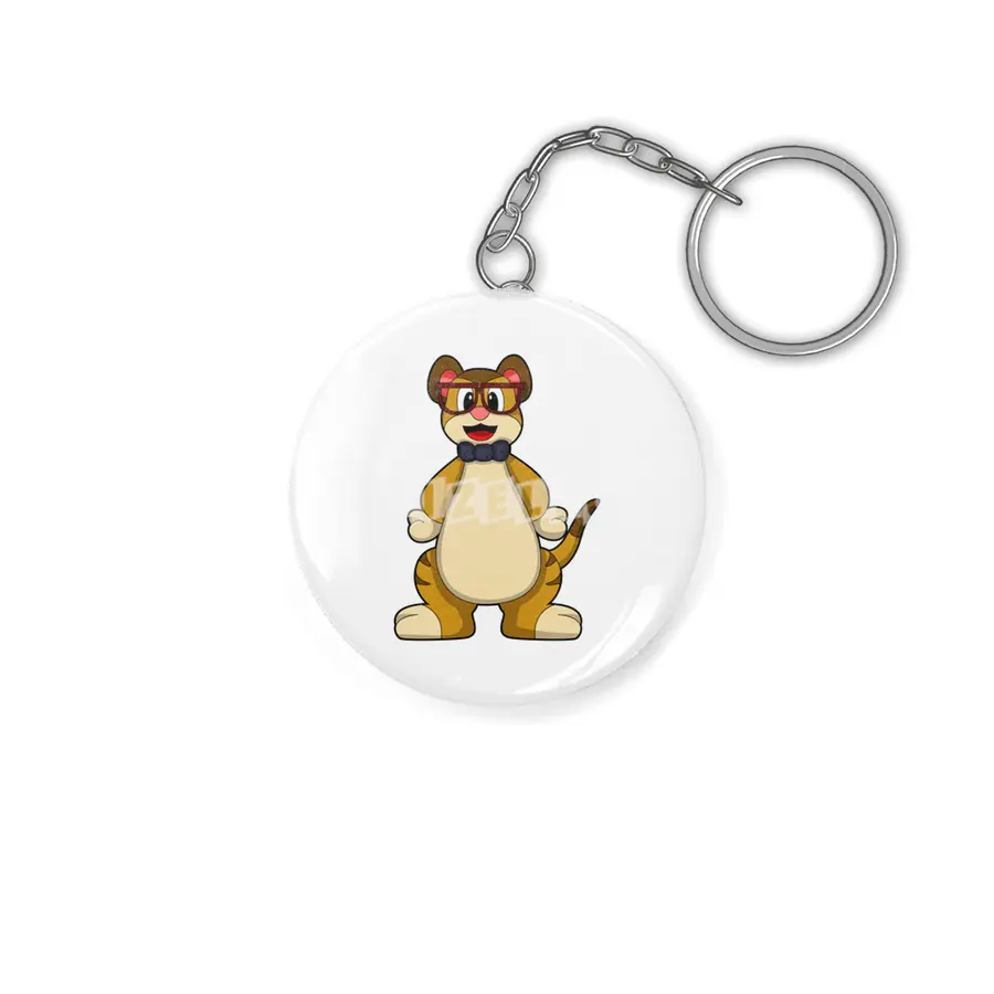 Meerkat with Tie & Glasses Anahtarlık