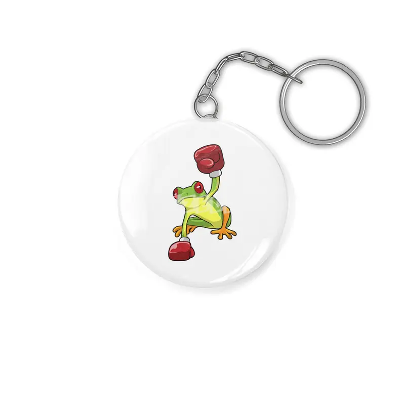 Frog at Boxing with Boxing gloves Anahtarlık