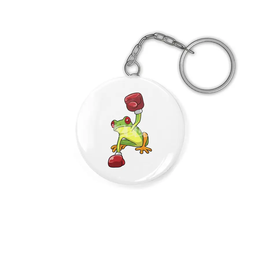 Frog at Boxing with Boxing gloves Anahtarlık