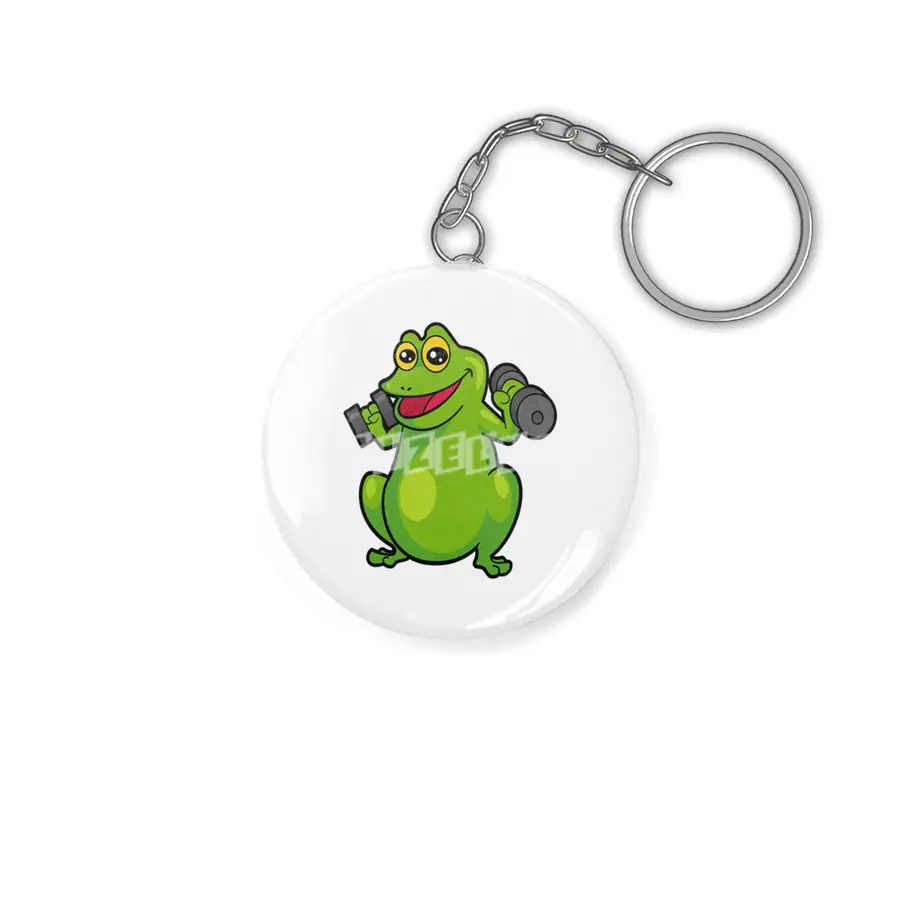 Frog at shoulder training with Dumbbells Anahtarlık
