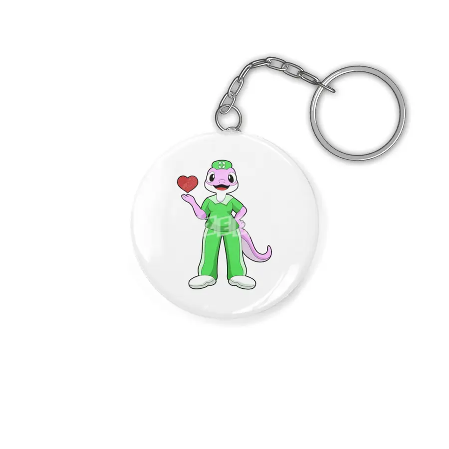 Geko as Nurse with Heart Anahtarlık