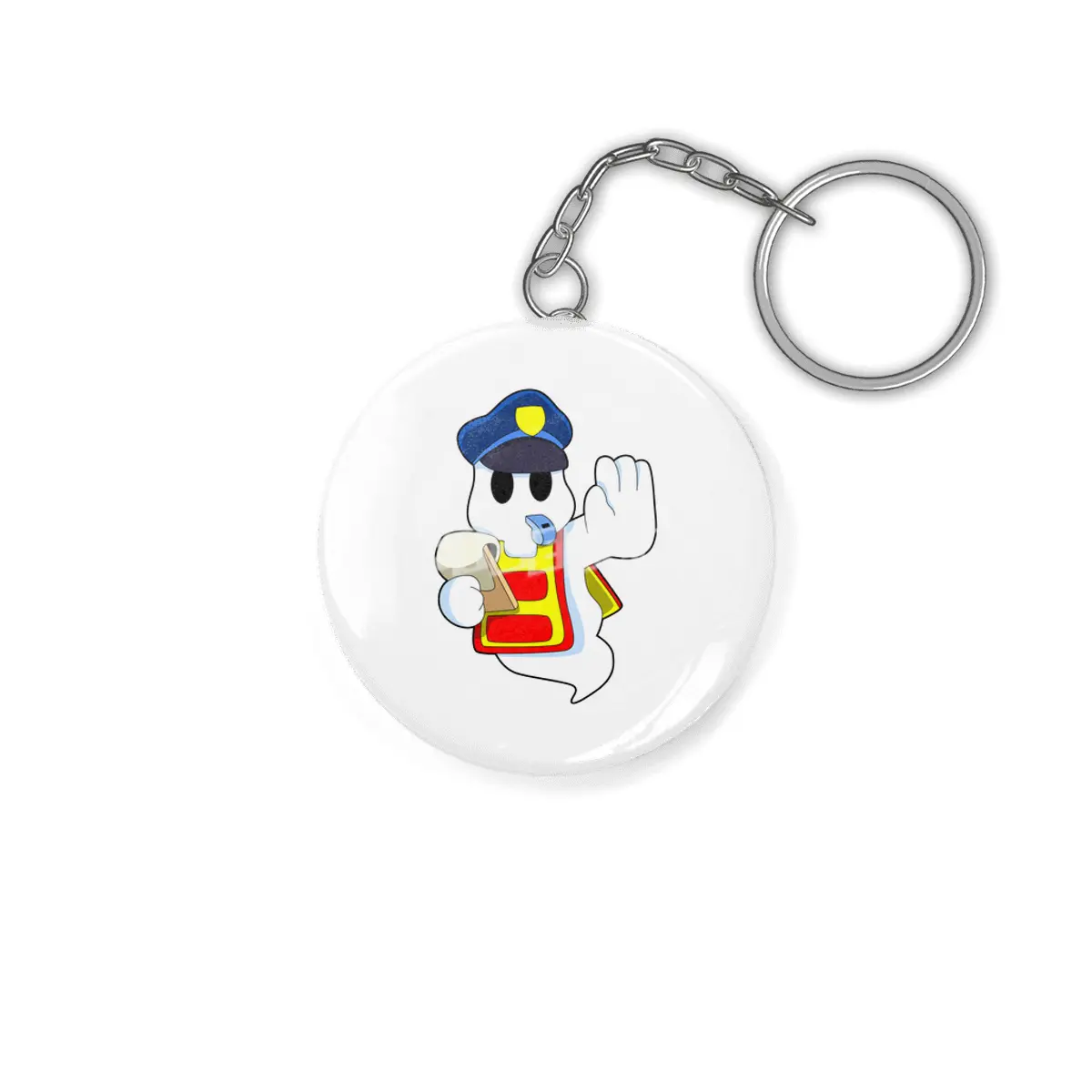 Ghost as Police officer with Whistle Anahtarlık