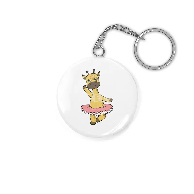 Giraffe as Ballerina at Ballet with Skirt Anahtarlık