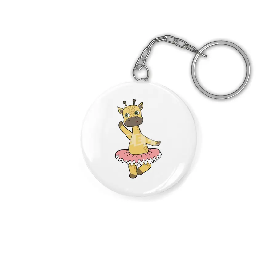 Giraffe as Ballerina at Ballet with Skirt Anahtarlık