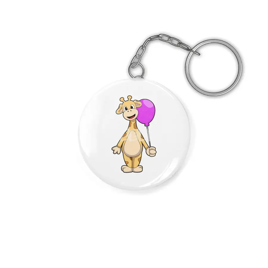 Giraffe with Balloon Anahtarlık