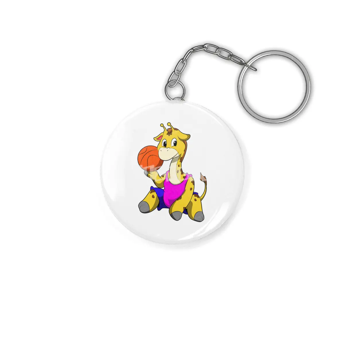 Giraffe with Basketball Anahtarlık