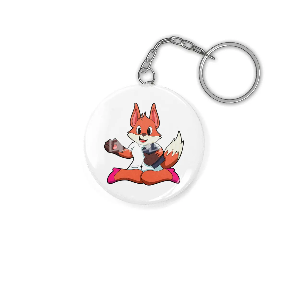 Fox as Nurse with Notepad Anahtarlık