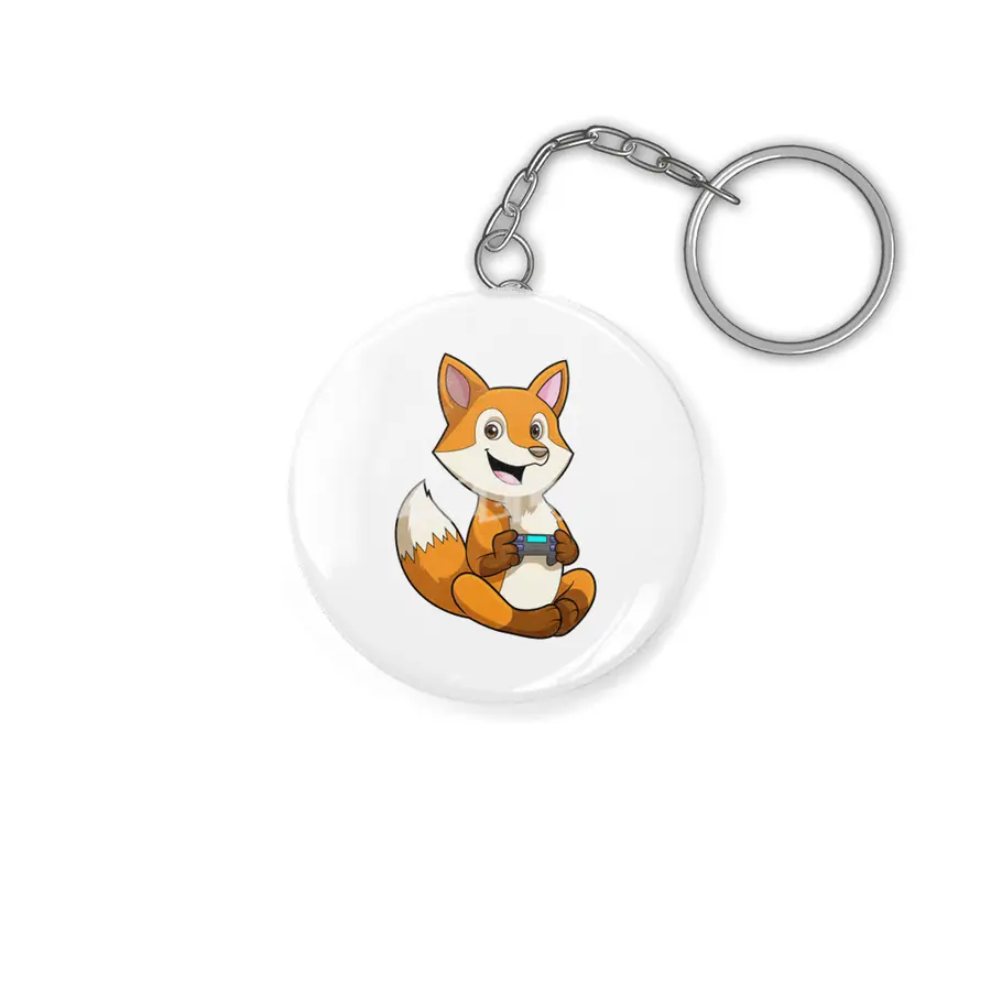Fox at Playing with Controller Anahtarlık