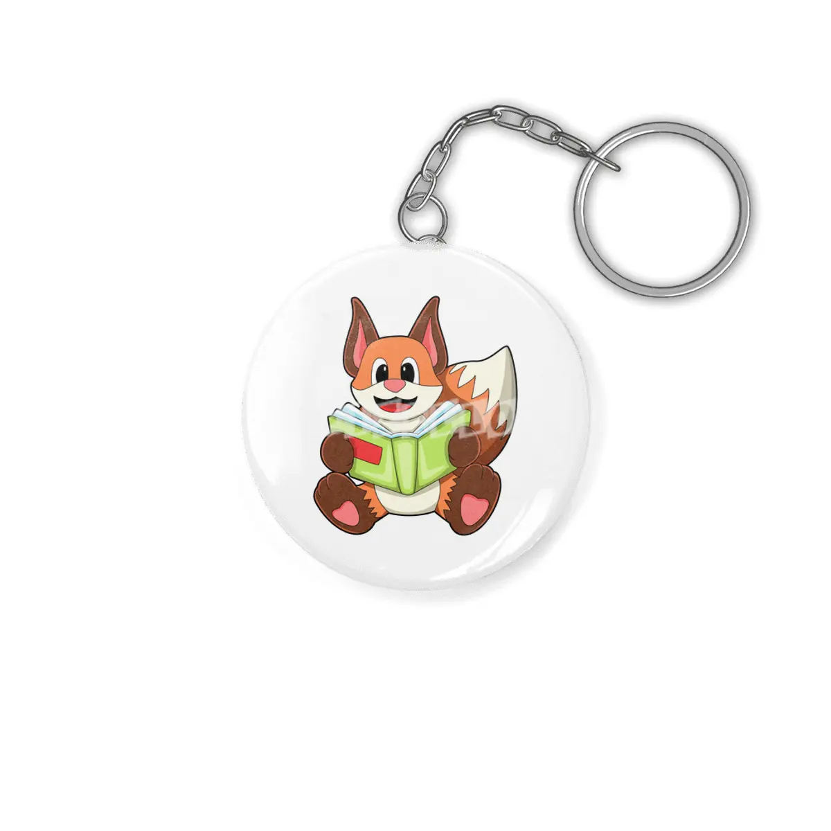 Fox with Book Anahtarlık