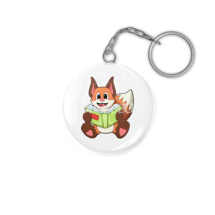 Fox with Book Anahtarlık