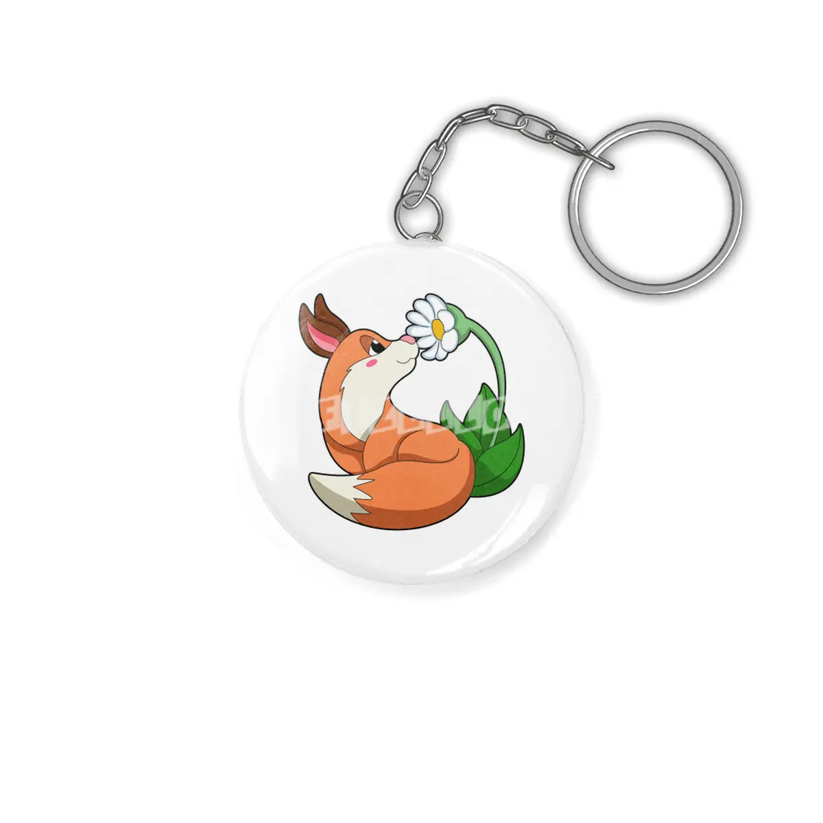 Fox with white Flower Anahtarlık