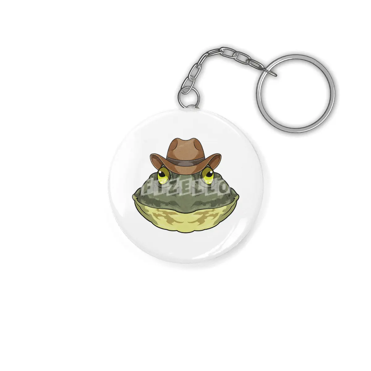 Frog as Cowboy with Hat Anahtarlık