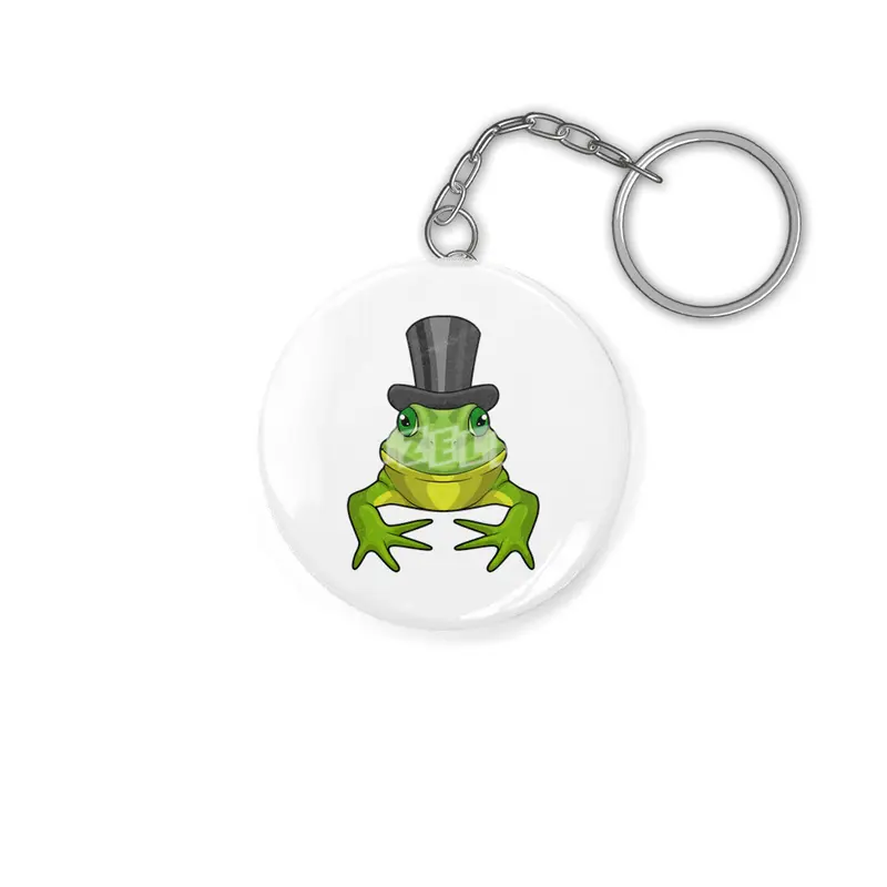 Frog as Gentleman with Top hat Anahtarlık