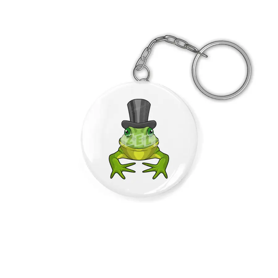 Frog as Gentleman with Top hat Anahtarlık