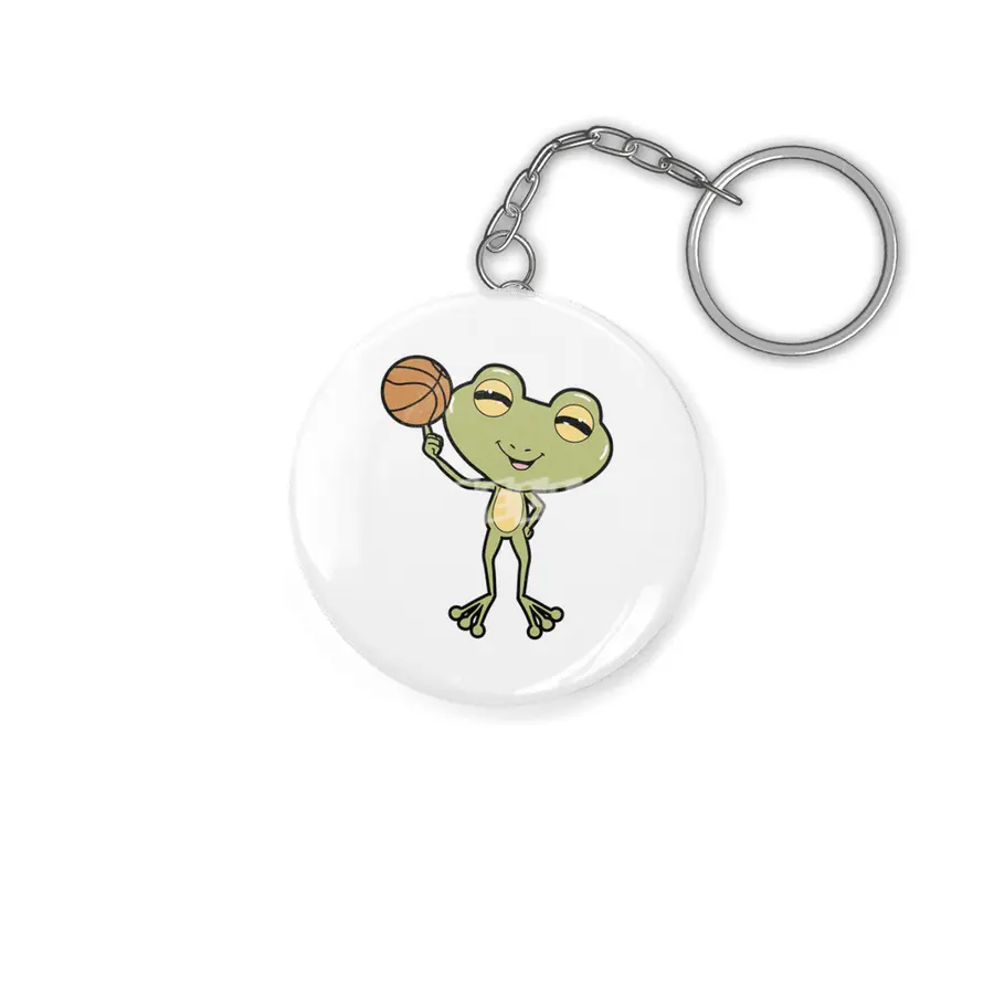 Frog at Basketball Sports Anahtarlık