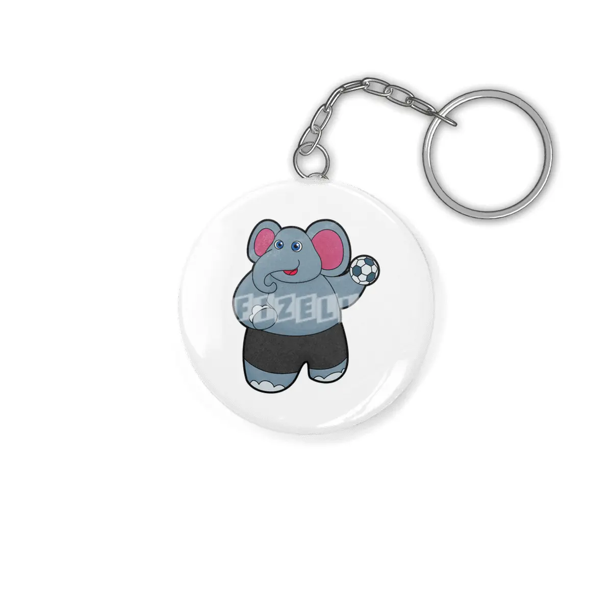 Elephant as Handball player with Handball ball Anahtarlık