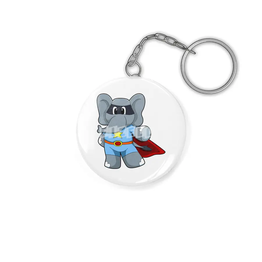 Elephant as Hero with Cape Anahtarlık