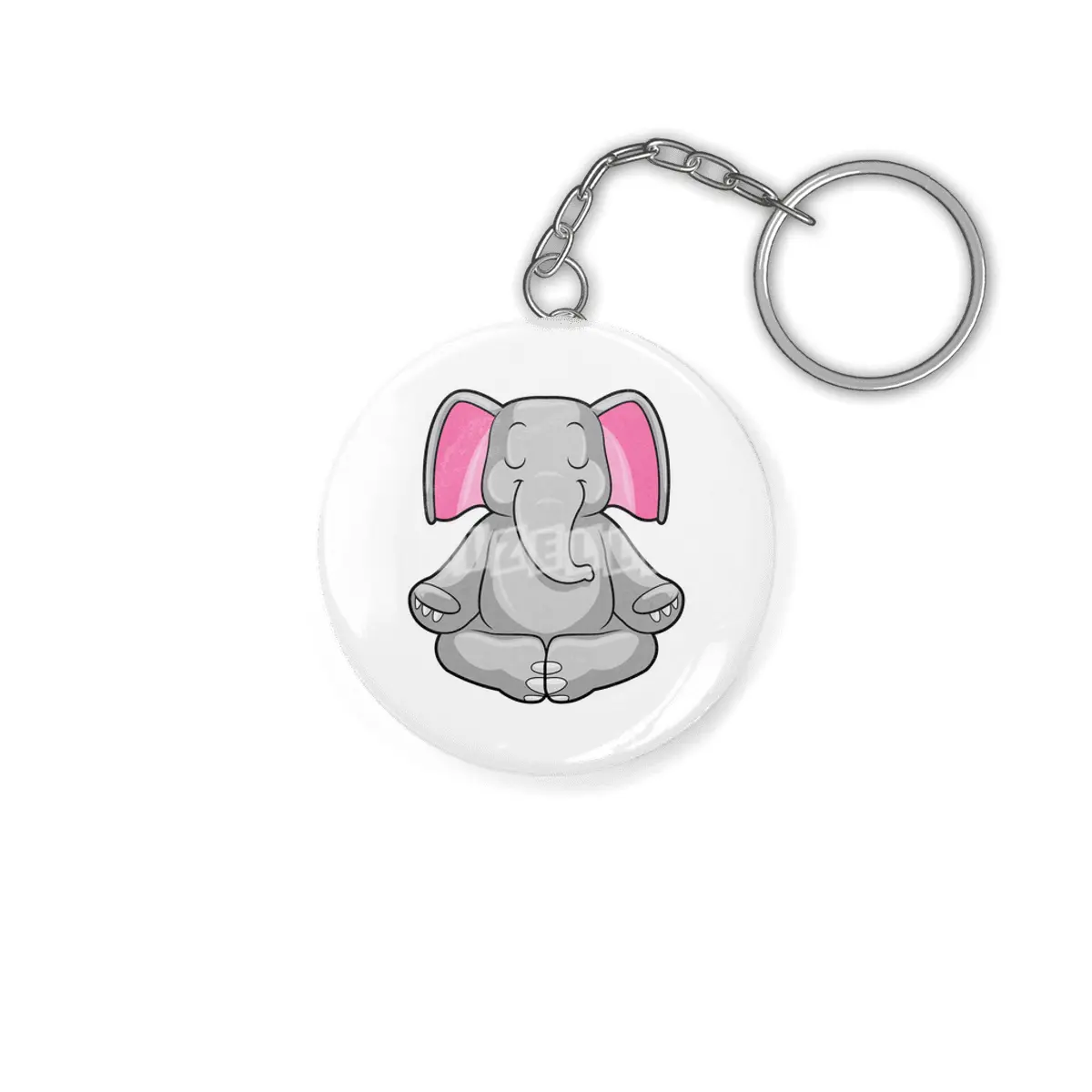 Elephant at Yoga in Cross-legged Anahtarlık