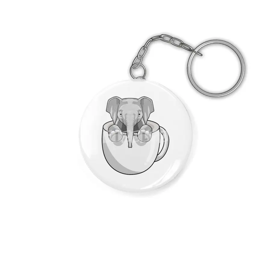 Elephant with Cup Anahtarlık