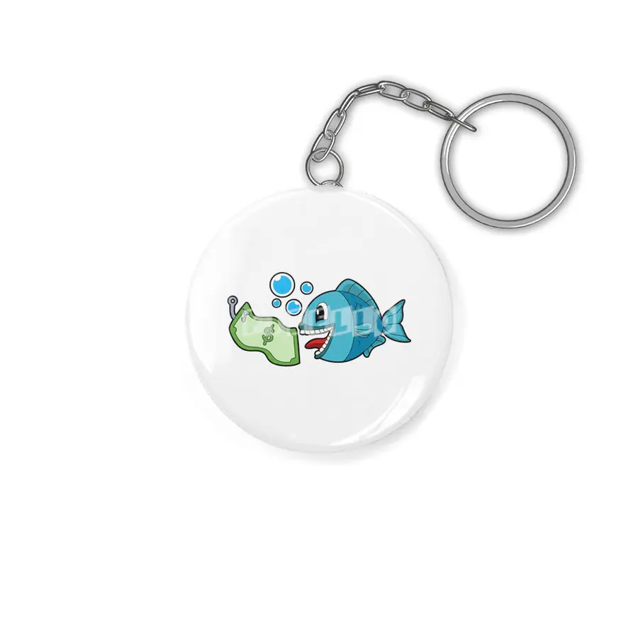 Fish with Bank note Anahtarlık