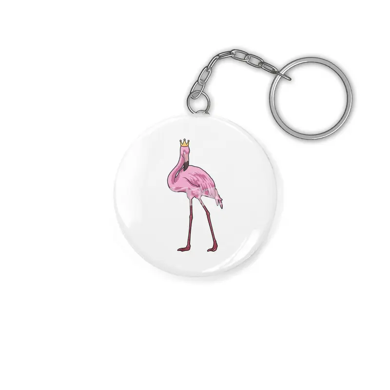 Flamingo with Crown Anahtarlık