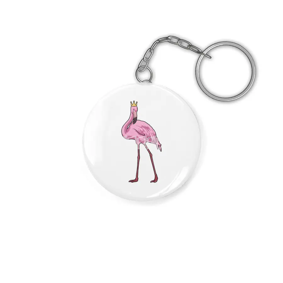 Flamingo with Crown Anahtarlık