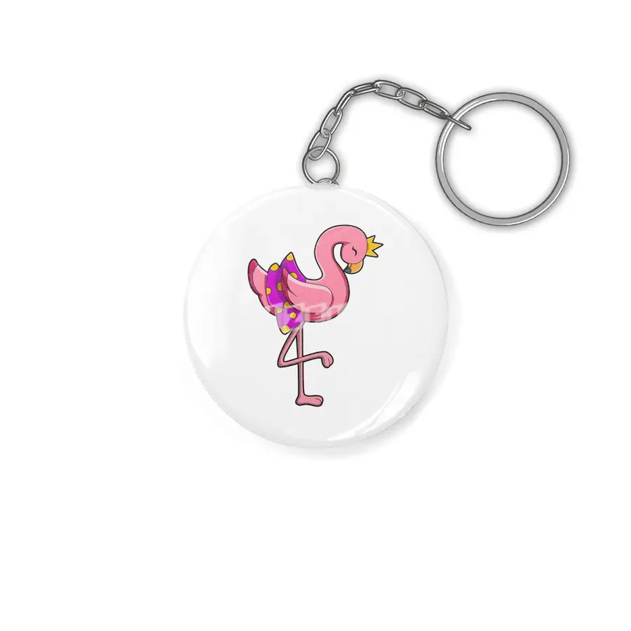 Flamingo with Crown & Skirt Anahtarlık